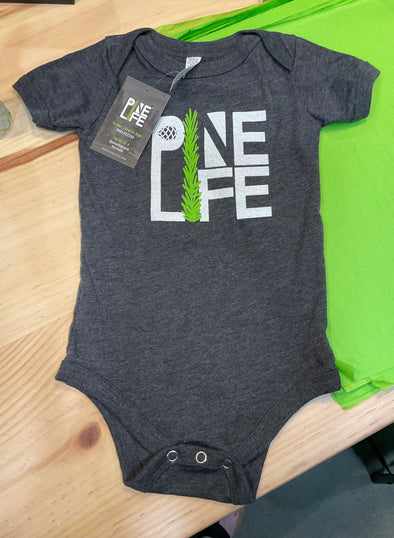 New! Pine Life Infant Short-Sleeve Onesie - Dark Heather Grey