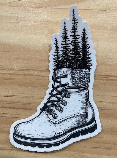 Hiking Boot with Pines