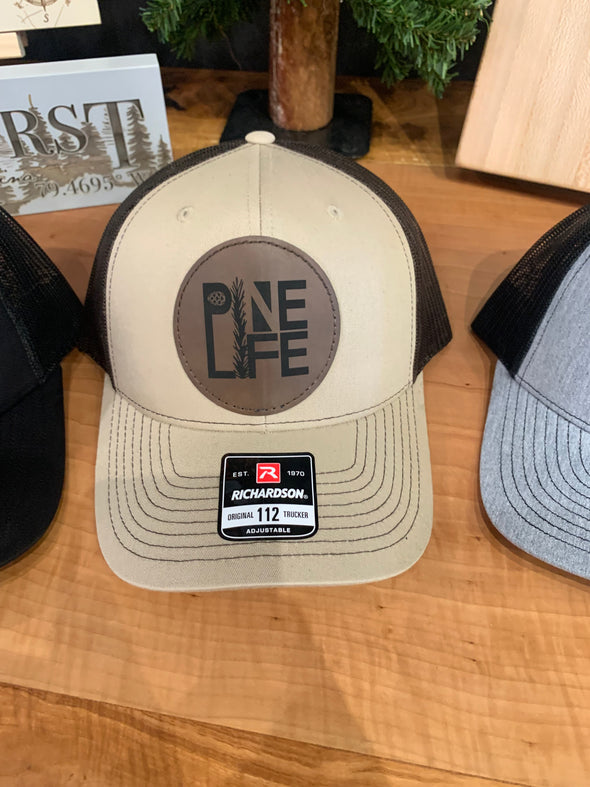 New! Pine Life Leather Patch Hats