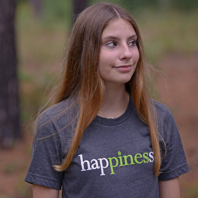 In stock! Hap[pines]s Triblend T-shirt - Dark Heather Grey