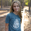 New! Youth Pinecone Tee Unisex - Heather Blue