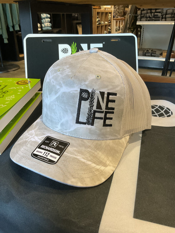 Restocked! Pine Life Adjustable Trucker Hat - Light Grey Camo