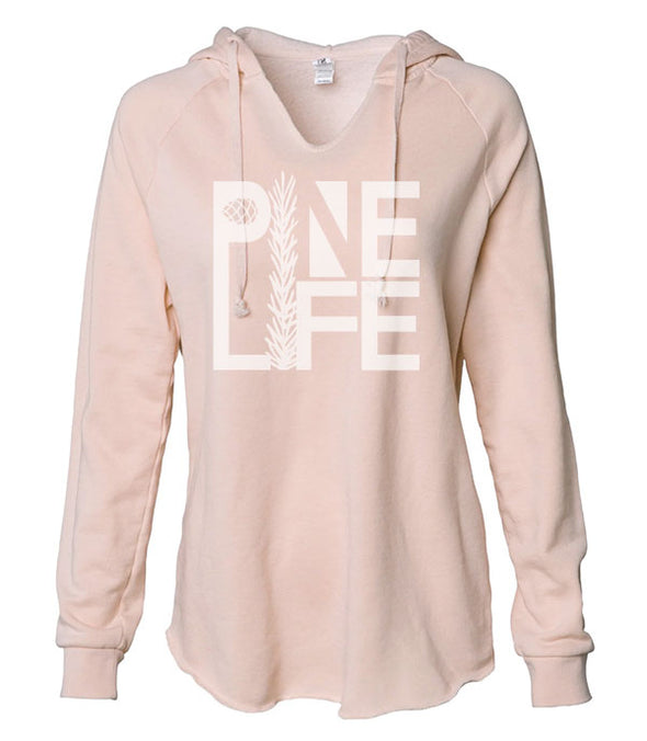 New! Pine Life Wave Wash Pullover Hoodie - Peach Tree