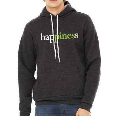 Pre-Order! hap{pines}s Fleece Hoodie - Dark Heather Grey