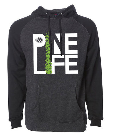 New! Men's Raglan Hoodie - Charcoal Grey / Black Sleeves