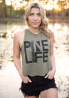 Women's Racerback Crop Tank - Olive